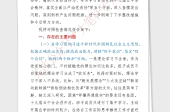 年民主生活会领导班子和领导个人对照检查材料