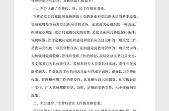 年党费收缴工作专项检查存在的主要问题自查报告