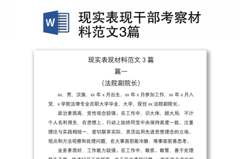 现实表现干部考察材料范文3篇