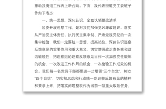 在巡察工作情况反馈会上的整改表态发言