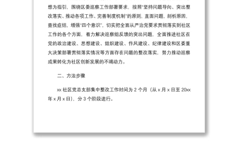 社区巡察整改方案xx社区党总支部巡察反馈问题整改落实工作方案范文社区党委参考