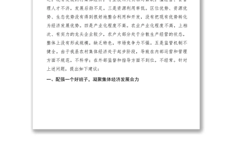 2021【调研报告】关于发展壮大农村集体经济的建议