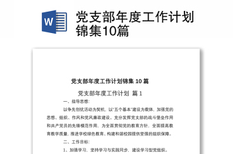 党支部年度工作计划锦集10篇