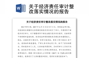 关于经济责任审计整改落实情况的报告