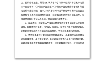 年领导干部全面从严治党主体责任落实情况报告（领导班子成员、分管领导）