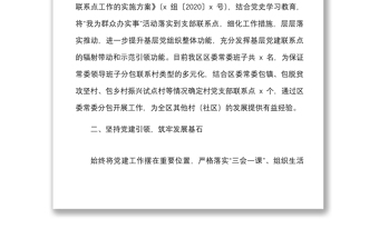 区委常委班子基层党支部工作联系点情况总结范文党建联系点工作汇报报告