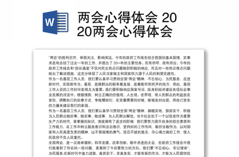 两会心得体会 2020两会心得体会