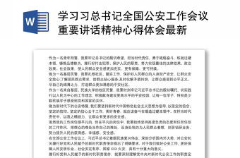 学习习总书记全国公安工作会议重要讲话精神心得体会最新