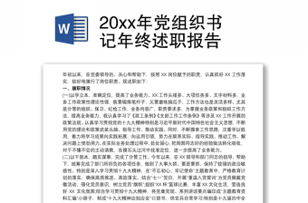 20xx年党组织书记年终述职报告