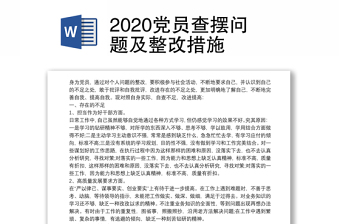 党员查摆问题及整改措施