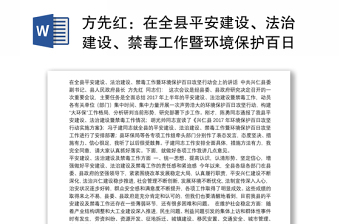 在全县平安建设、法治建设、禁毒工作暨环境保护百日攻坚行动会上的讲话