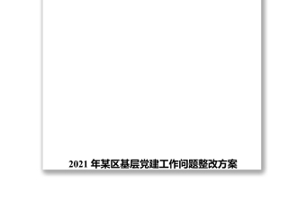 年某区基层党建工作问题整改方案和基层党建工作党建品牌创建活动实施方案