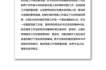 筑牢中华民族共同体意识推动民族工作高质量发展  ——学习习近平总书记关于民族工作会议讲话精神宣讲报告