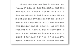 疫情防控工作情况总结汇报（乡镇）