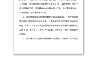 2篇2022年上半年工作总结含项目党支部隧道管理站集团企业党建工作汇报