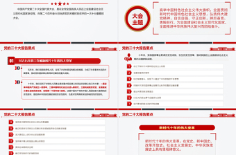 二十大报告要点PPT简约优质党的二十大精神学习解读党建宣传教育党课课件