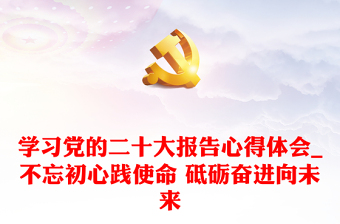 学习党的二十大报告心得体会_不忘初心践使命 砥砺奋进向未来