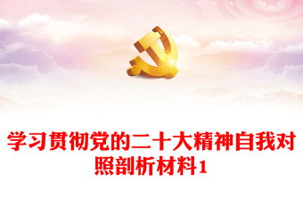 学习贯彻党的二十大精神自我对照剖析材料1