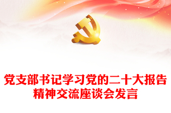 党支部书记学习党的二十大报告精神交流座谈会发言