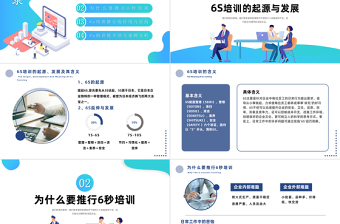 年6S培训PPT蓝色简约商务风6s培训模板课件