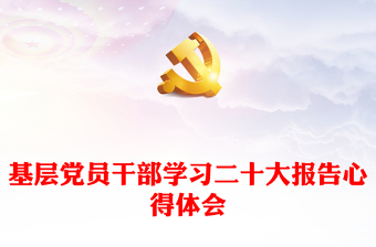 基层党员干部学习二十大报告心得体会