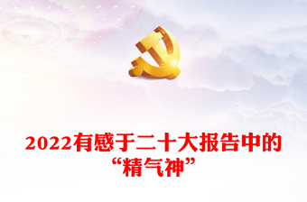有感于二十大报告中的“精气神”