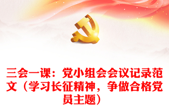 三会一课：党小组会会议记录范文（学习长征精神，争做合格党员主题）