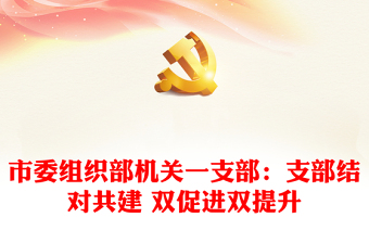 市委组织部机关一支部：支部结对共建 双促进双提升