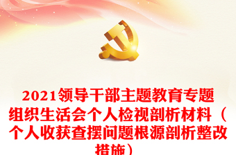 领导干部主题教育专题组织生活会个人检视剖析材料（个人收获查摆问题根源剖析整改措施）