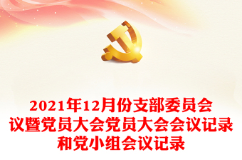 年12月份支部委员会议暨党员大会党员大会会议记录和党小组会议记录