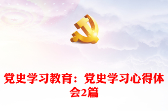 党史学习教育：党史学习心得体会2篇