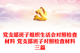 党支部班子组织生活会对照检查材料 党支部班子对照检查材料三篇