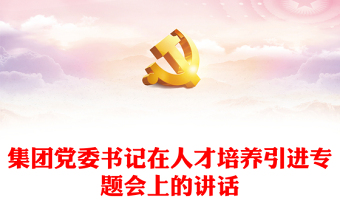 集团党委书记在人才培养引进专题会上的讲话