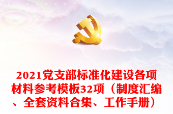 2021党支部标准化建设各项材料参考模板32项（制度汇编、全套资料合集、工作手册）