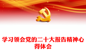 学习领会党的二十大报告精神心得体会