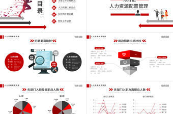 2023红色扁平化原创人事行政年终总结工作总结PPT模板下载