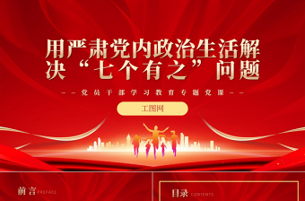 用严肃党内政治生活解决“七个有之”问题PPT党政风优质风党员干部学习教育专题党课党建课件