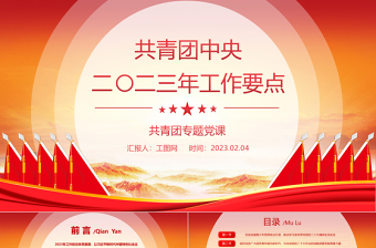 共青团中央2023年工作要点PPT简约大气风共青团专题基层党建学习课件