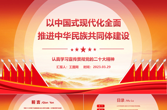 2024以中国式现代化全面推进中华民族共同体建设PPT精美党建风认真学习宣传贯彻党的二十大精神专题党课