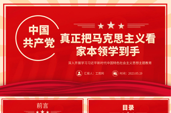 2023真正把马克思主义看家本领学到手PPT优质党建风深入开展学习习近平新时代中国特色社会主义思想主题教育专题党课课件