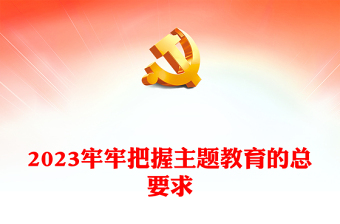 2023牢牢把握主题教育的总要求PPT学思想强党性重实践建新功党内主题教育党课(讲稿)