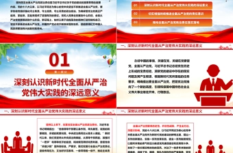 毫不动摇的落实全面从严治党政治责任ppt红色党建学习贯彻习近平从严治党党建思想微党课
