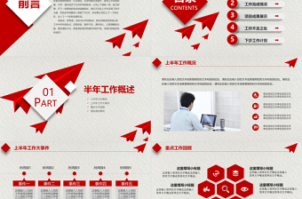 2021年年中工作总结PPT实用上半年工作总结汇报PPT模板