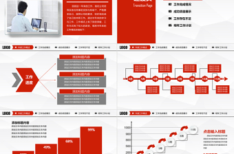 2019红色工作总结工作汇报PPT模板