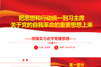 学思践悟习主席关于党的自我革命的重要思想上ppt简洁大气习近平党建思想微党课课件