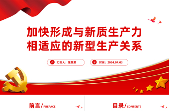 2024形成与新质生产力相适应的新型生产关系PPT简洁风深入学习新质生产力模板课件