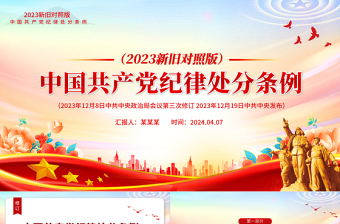 优质党政风2023年新旧对照版解读中国共产党纪律处分条例PPT