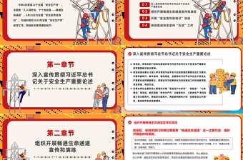 卡通插画风2024年安全生产月宣传安全教育之人人讲安全个个会应急畅通生命通道PPT课件下载