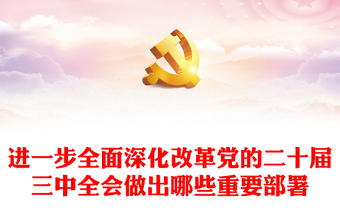 进一步全面深化改革党的二十届三中全会做出哪些重要部署党课讲稿