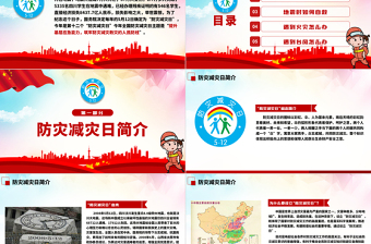 年512全国防灾减灾日地震火灾台风自救知识PPT